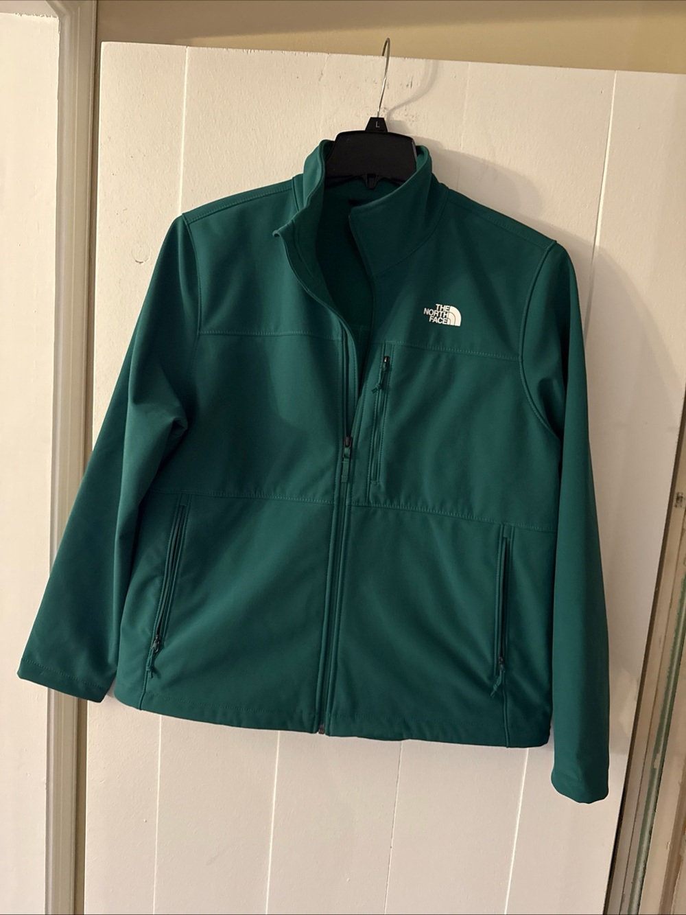 The North Face women green Windwall soft shell full zip jacket, size XL